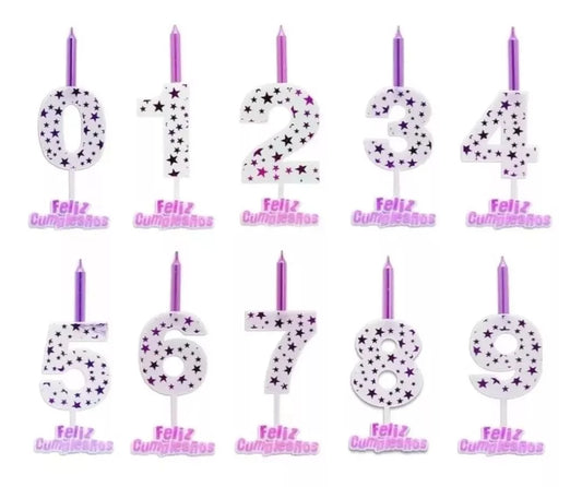 Vela De Cumpleaños De Estrella Rosada 13 Cm