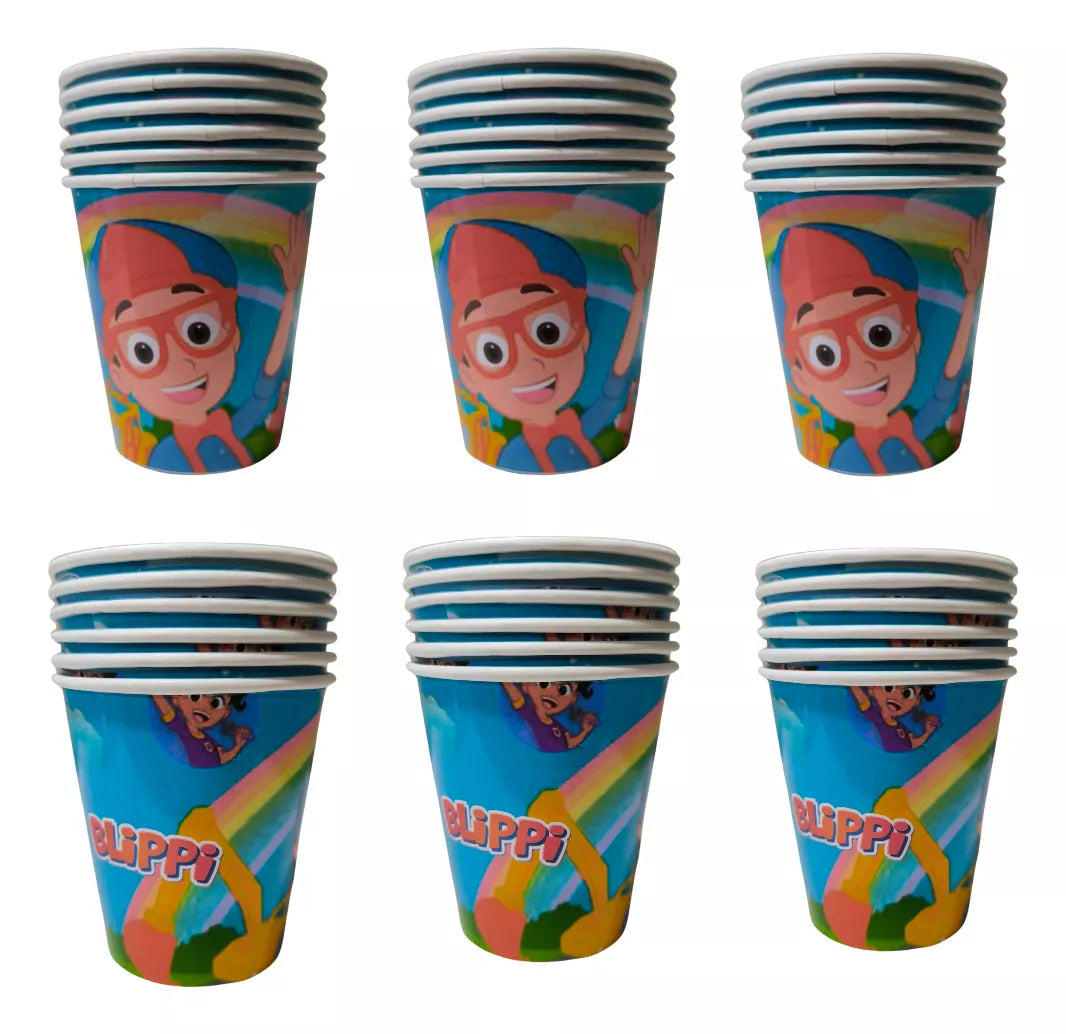 Pack 6 vasos cumpleaños Blippi