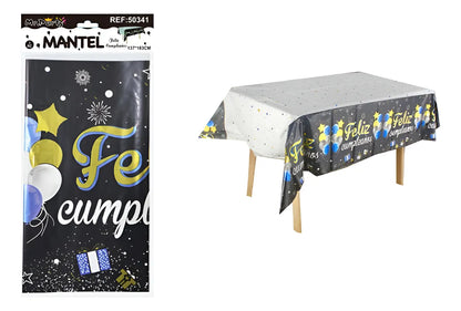 Mantel Desechable Feliz Cumpleaños 137x183 Cm