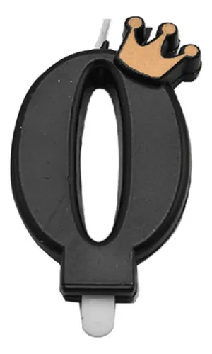 Vela De Cumpleaños Numero Negro