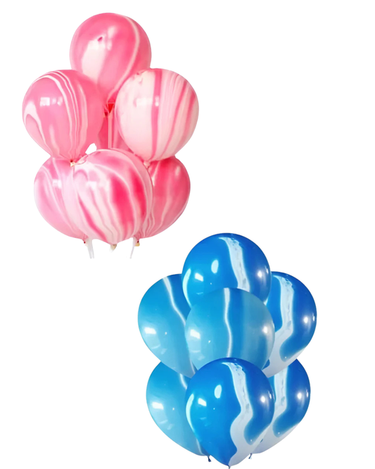 Pack 12 Globos Látex De Cumpleaños Retro Manchas Colores