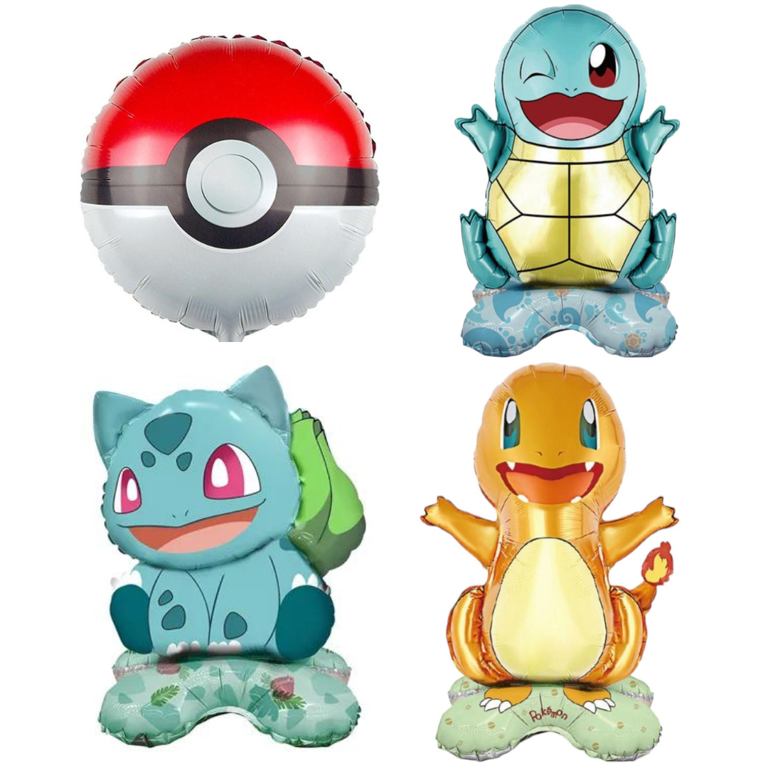 Set 4 Globos Pokémon Metálicos Fiesta Cumpleaños Decoración