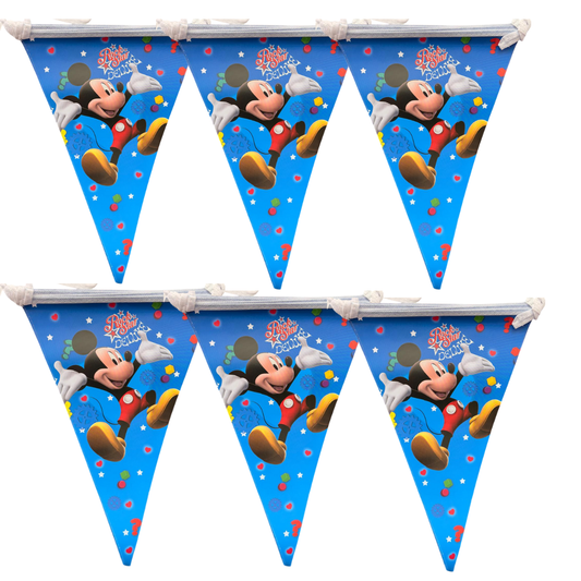 Guirnalda Banderines Mickey Mouse Fiesta Cumpleaños