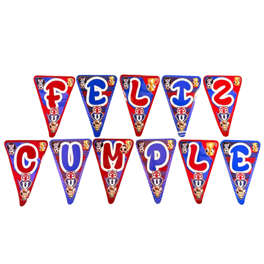 Banderín Feliz Cumple Universidad De Chile Fiesta La U