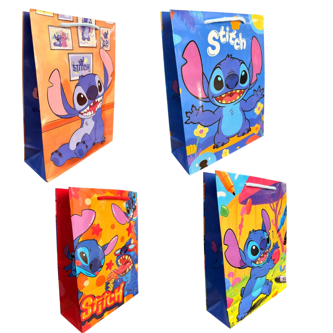 12 Bolsa Stitch Disney Cumpleaños Infantil Cotillón