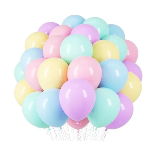 Pack 50 Globos Látex Colores Pastel Cotillón Decoración
