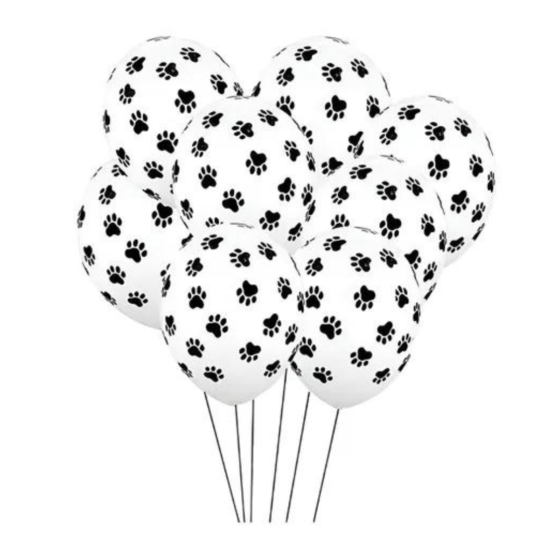 50 Globos De Látex Huellas De Patita De Perro Para Fiestas