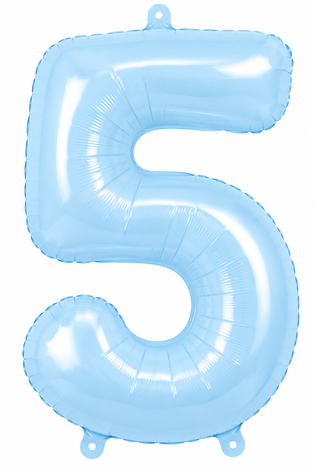 Globo metálico número 5 celeste Pastel