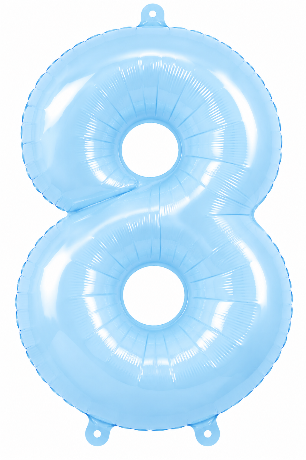 Globo metálico número 8 celeste Pastel