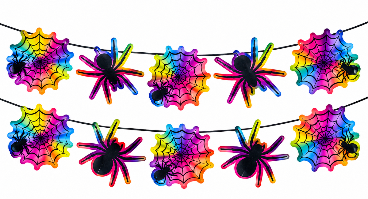 Guirnalda Halloween Arañas Y Telarañas Decoración 3 Mts