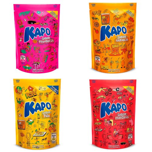 Pack 12 Jugos Bebida Fantasía Kapo Sabores Surtidos 252 Ml