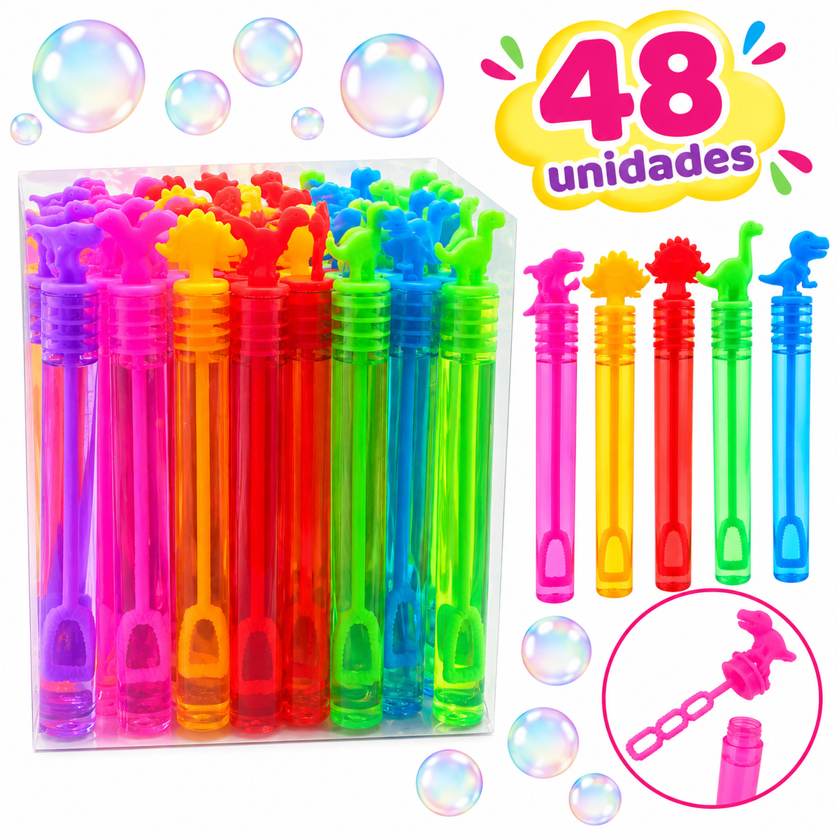 Pack 48 Tubos De Burbujas De Gel Para Niños Sorpresas