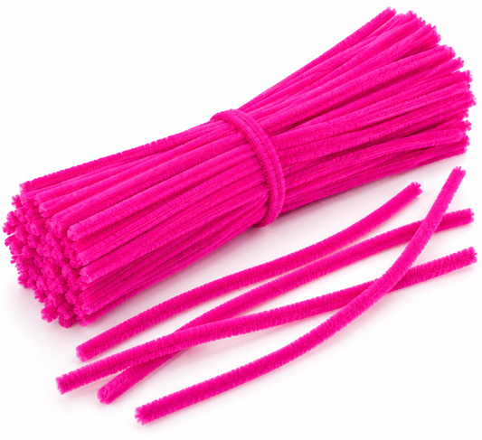 Limpiapipas Chenille para Manualidades Fuucsia 100 Unidades