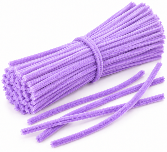 Limpiapipas Chenille para Manualidades Lila 100 Unidades