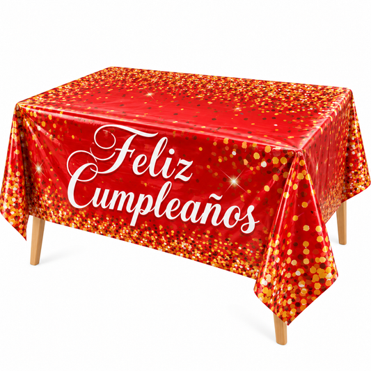 Mantel Plástico Decorativo Para Fiesta Y Cumpleaños Rojo