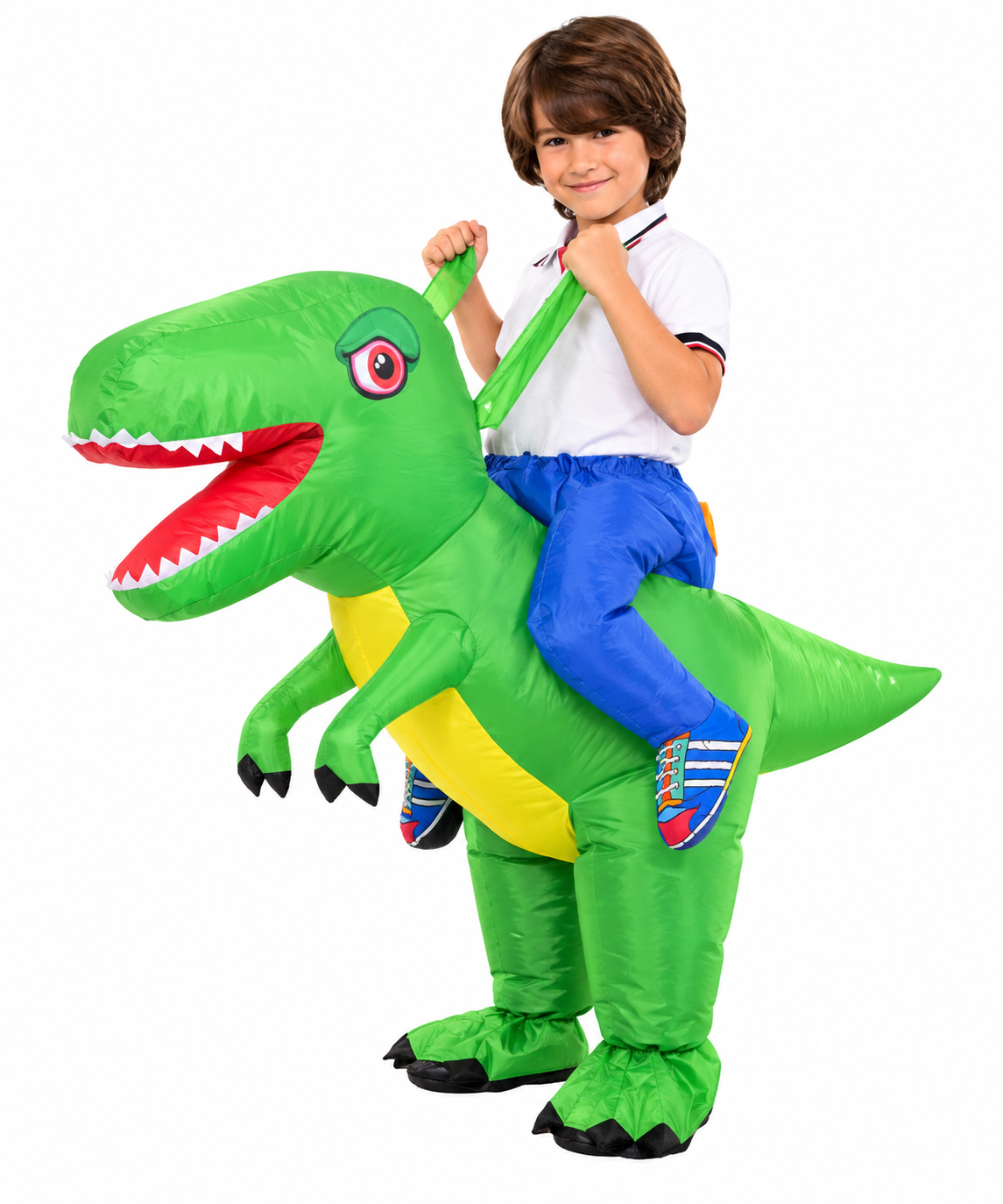 Disfraz Inflable De Dinosaurio Verde Para Niño - Talla Única Verde 120-150cm