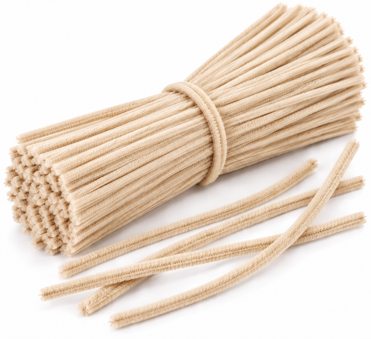 Limpia Pipas De Colores Para Manualidades Beige X 100