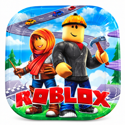 Pack 6 Platos Carton Roblox Cumpleaños