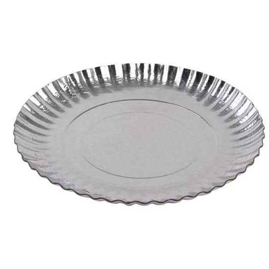 Pack 2 Bandejas Plateadas Reutilizables De Coctel De Cartón Duro 36 Cm