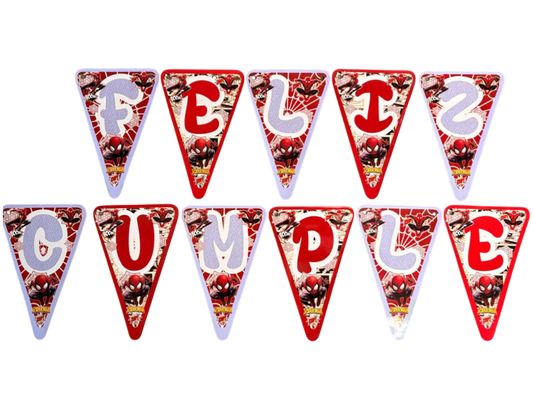 Guirnalda feliz cumple spiderman