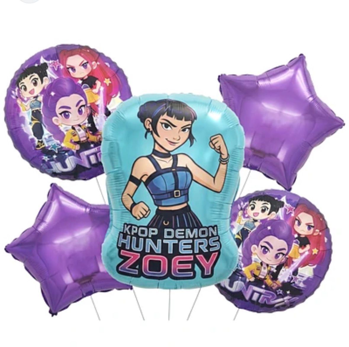 Set Globos Metalizados Kpop Demon Hunters Zoey Cumpleaños