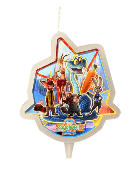 Vela De Cumpleaños Zootopia 2 Decoración De Torta