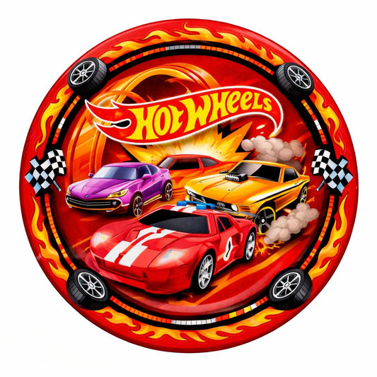 Pack 6 Platos Cumpleaños Hot Wheels Rojo