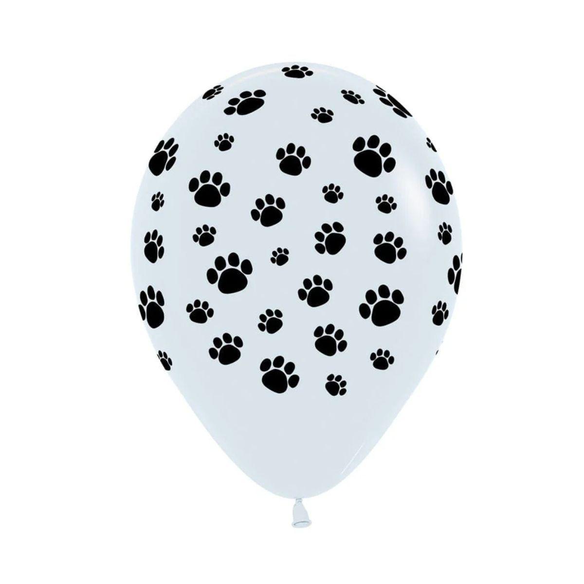 50 Globos De Látex Huellas De Patita De Perro Para Fiestas