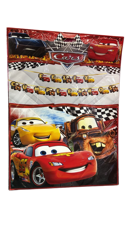 Banderín Guirnalda Cars Rayo Mcqueen Fiesta Cumpleaños 3d