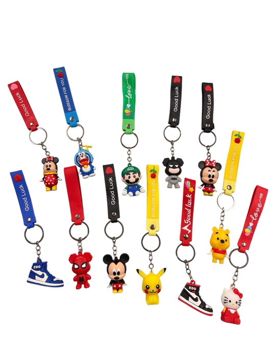 Pack 12 Llaveros De Silicona Figuras De Niños Mixtas
