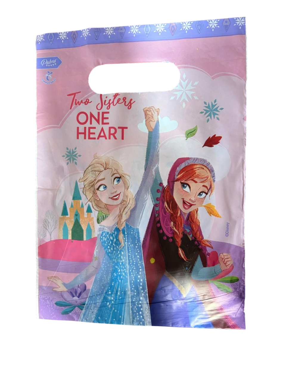 Pack 6 Bolsas Cumpleaños Cotillón Frozen 16x25 Cm Celeste