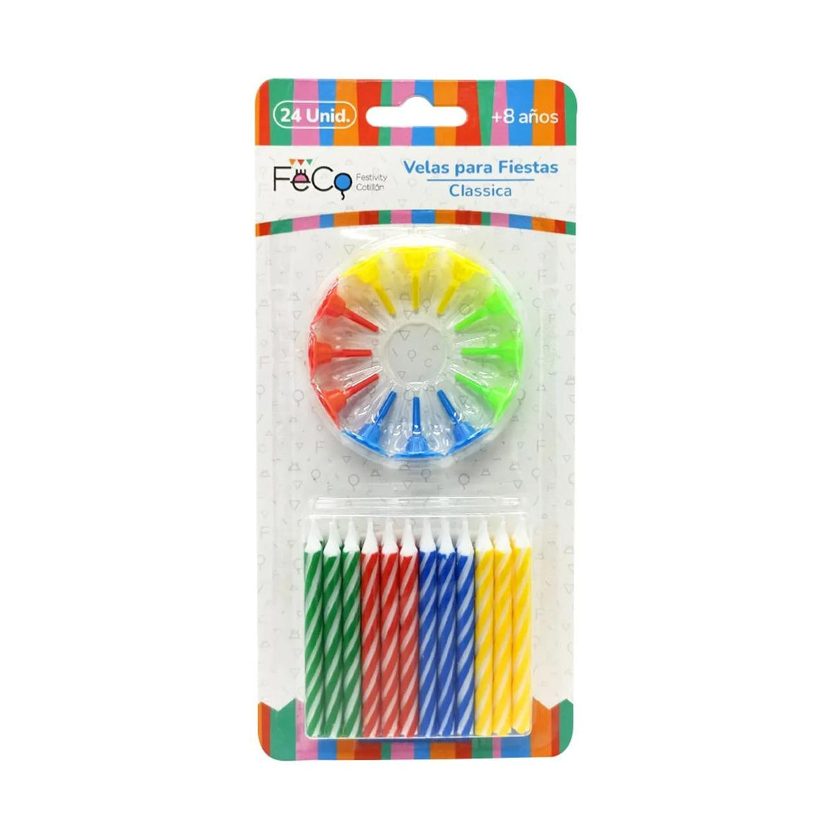 24 Velas De Cumpleaños De Colores