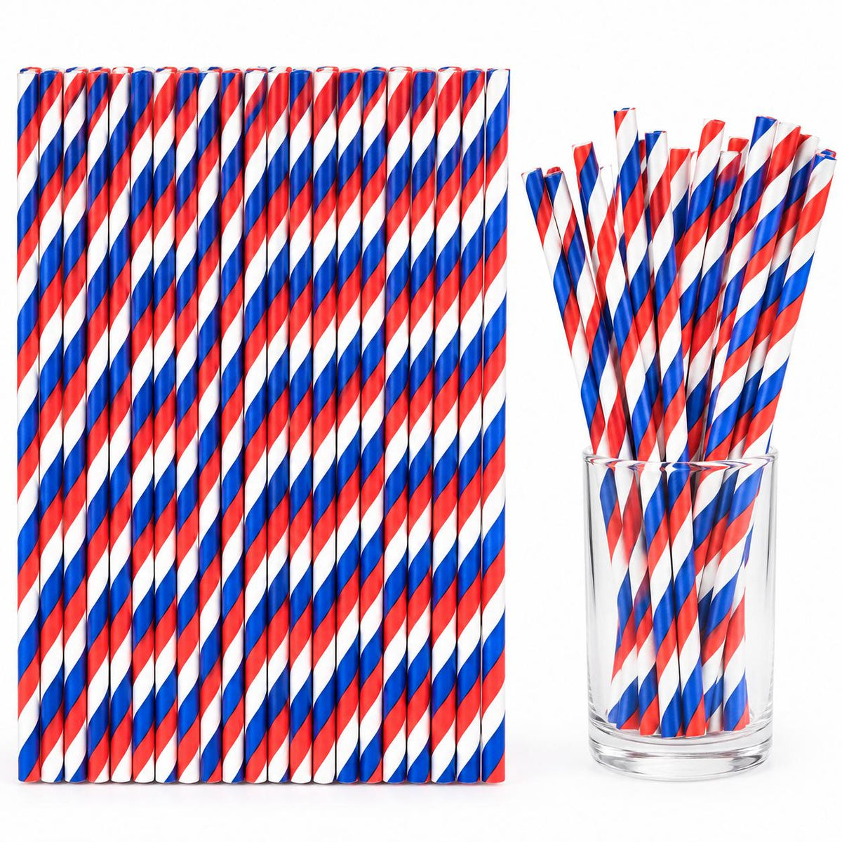 100 Unidades Bombillas De Papel Tricolor Fiestas Patrias
