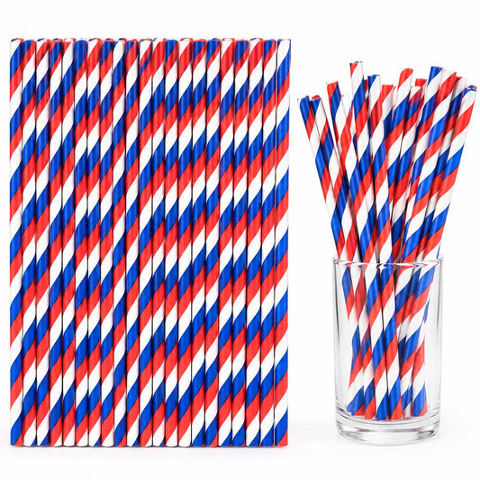 100 Unidades Bombillas De Papel Tricolor Fiestas Patrias