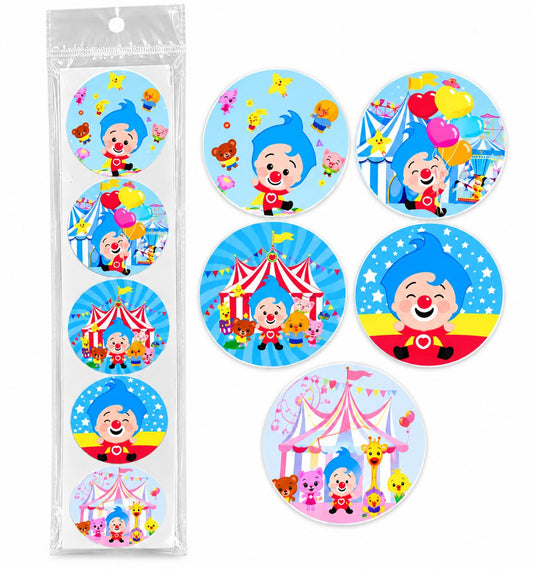 Stickers Plim Plim Redondos Surtidos - Pack 100 Unidades