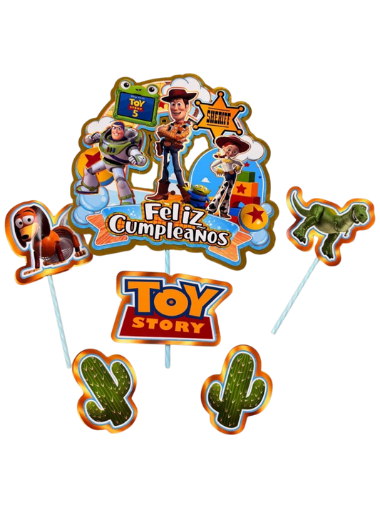Set Toppers Para Torta Toy Story Feliz Cumpleaños Cotillón