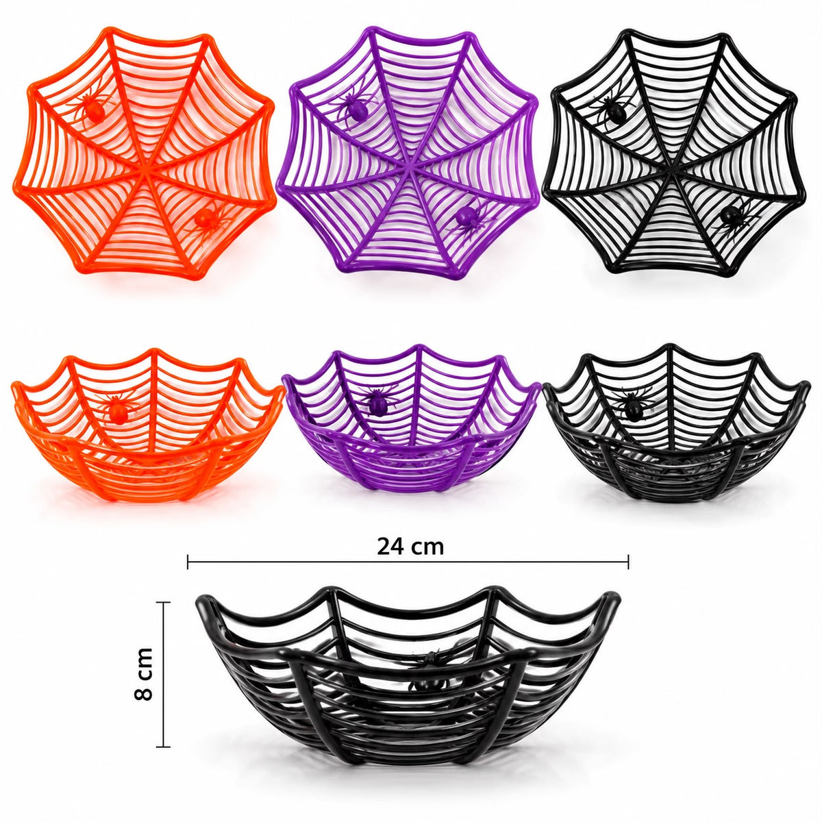 Bandeja Telaraña Halloween 24x8cm Surtido 3 Unidades