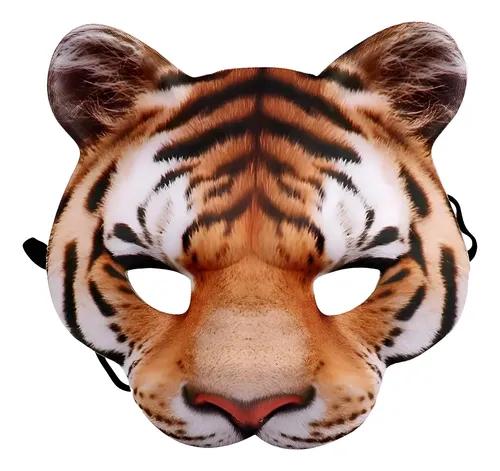 Máscara Goma Eva Niños Y Adultos Tigre