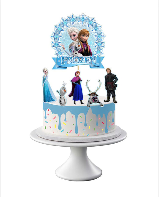 Pack 6 Topper Para Torta De Cumpleaños Frozen