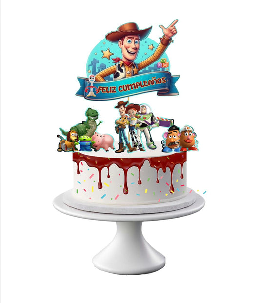 Pack 4 Topper Torta Cumpleaños Toy Story Dekotillon