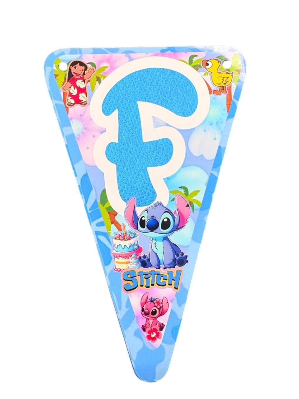 Cotillón Cumpleaños Lilo Y Stitch Banderín Decorativo