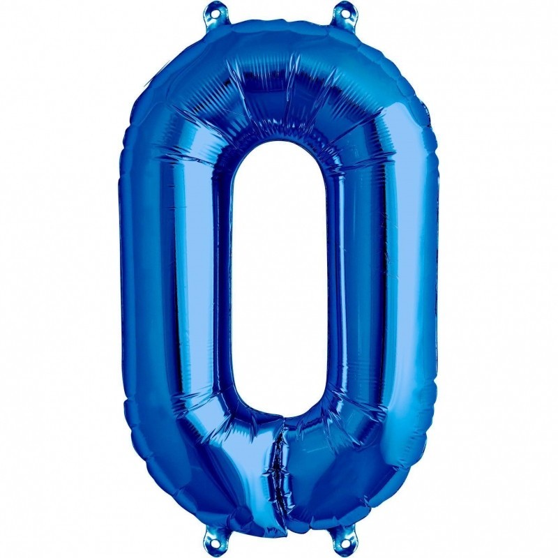 Globo Número Color Azul Metalizado De 1 Mt