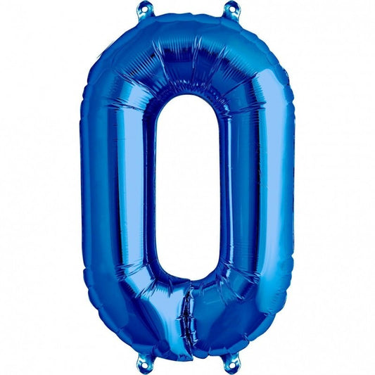 Globo Número Color Azul Metalizado De 1 Mt