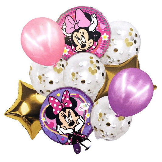 Set Globos Disney Minnie Mouse Redondo Y Estrella
